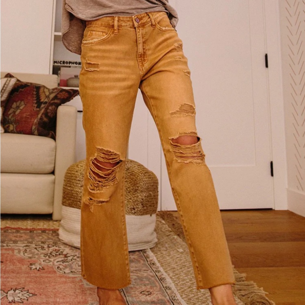VERVET High Rise Ripped Jeans